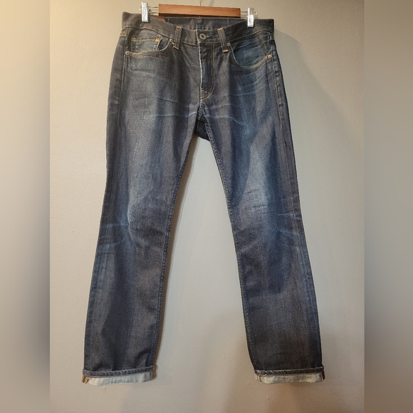 J Brand Kane Raw Dark Wash Jeans Mens Slim Straight Fit Zip Fly Size 32x31 - Picture 1 of 5